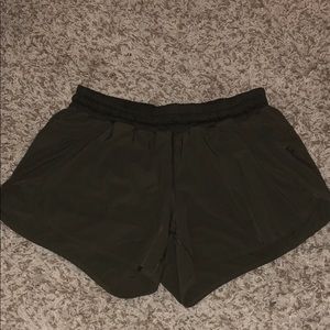 Army Green Lululemon Tracker Shorts